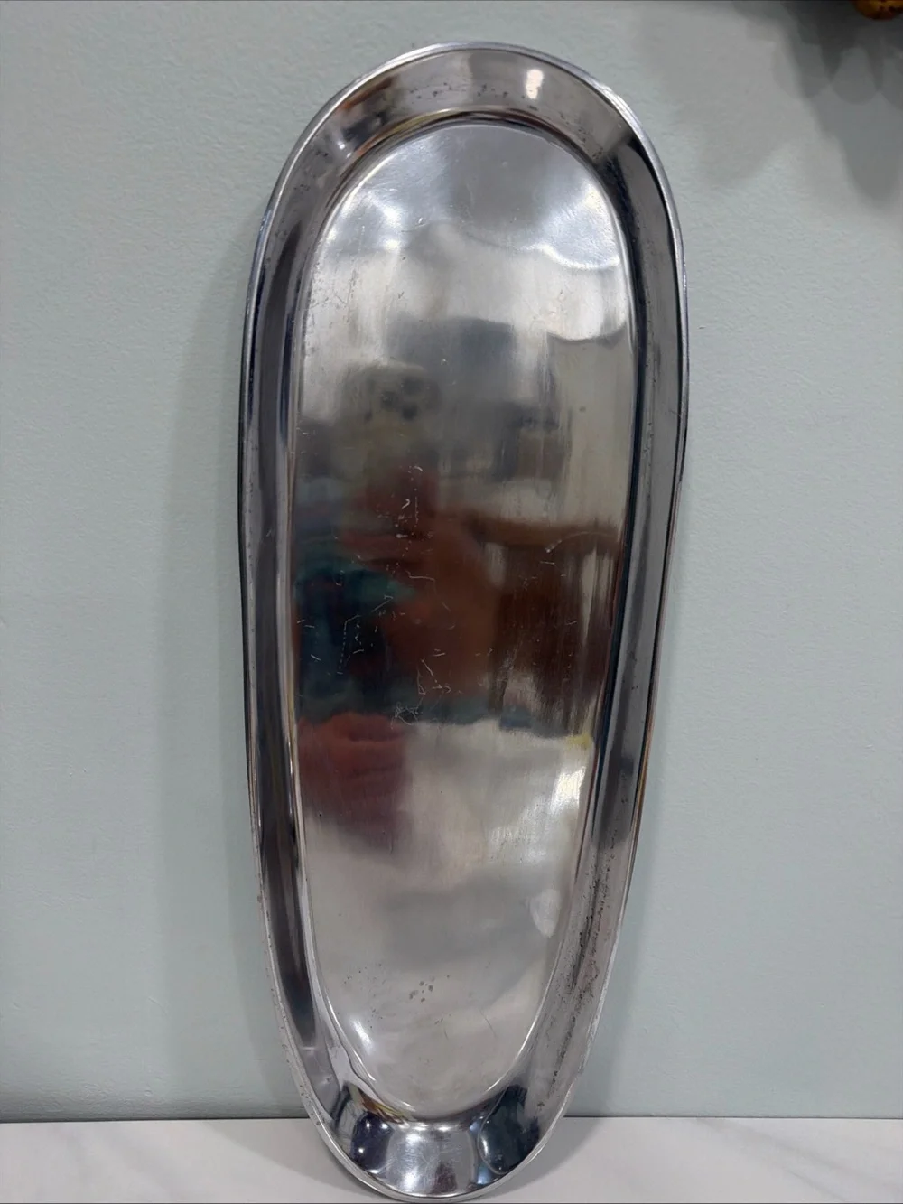 Pottery Barn Silver Rectangular Metal Tray